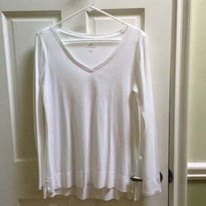 J Jill White Cotton Tee Long Sleeve Tunic Like New